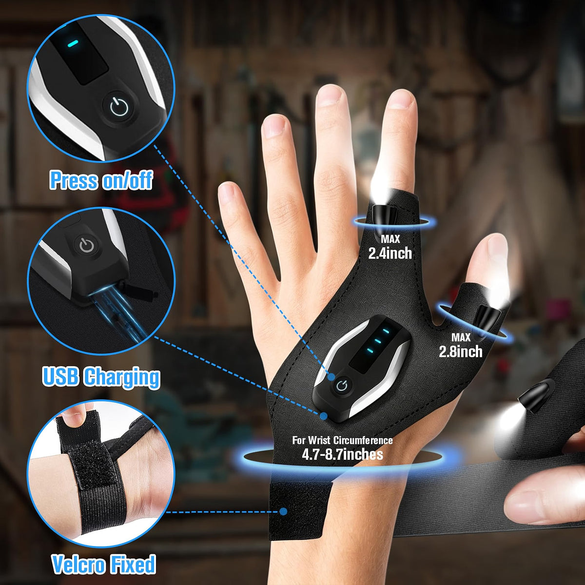 LED Flashlight Gloves