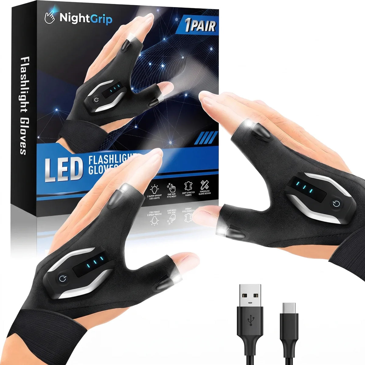 LED Flashlight Gloves